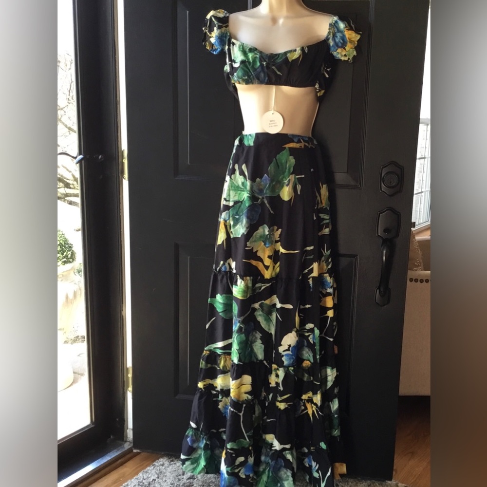 LUXXEL TIERED MAXI SKIRT SET